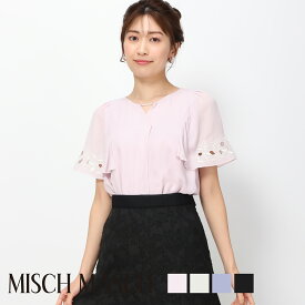 【MISCH MASCH】【ミッシュマッシュ】【公式】【フェミニン】刺繍ケープ袖ブラウス/mm418105