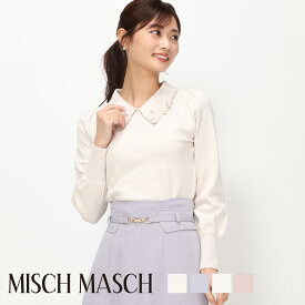 【MISCH MASCH】【ミッシュマッシュ】【公式】【フェミニン】衿刺繍ニット/mm418307