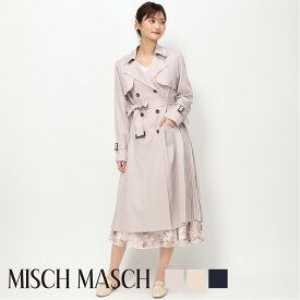 【MISCH MASCH】【ミッシュマッシュ】【公式】【フェミニン】サイドプリーツトレンチコート/mm418602