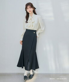 【30%OFF】【2026春夏アイテム】ラップ風マーメイドスカート/MM617210 ミッシュマッシュ フレア ロングスカート 女性らしい マーメイド