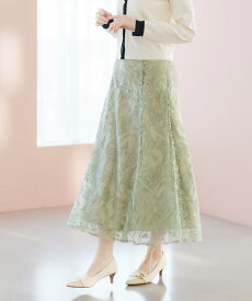 【30%OFF】【50%OFF】【2026春夏アイテム】クロスステッチ刺繍フラワースカート/MM617202 ミッシュマッシュ 花柄 フラワー柄 刺繍 透け感 繊細 フレア レース ロング丈 ロングスカート