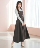 【50%OFF】【2026春夏アイテム】フラップ付きジャンスカ/ミッシュマッシュ ワンピース フレアシルエット …