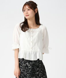 【30%OFF】【2026春夏アイテム】スクエアネックフリルペプラムブラウス/MM618108 ミッシュマッシュ 半袖 ペプラム 春夏