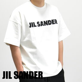 ジルサンダー Tシャツ ロゴ オーバーサイズ ヘビーウェイト メンズ クルーネック 半袖 Tシャツ プリントロゴ ホワイト 白 綿100％ ブランド Jil Sander