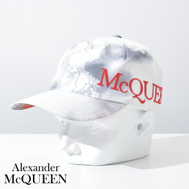 ALEXANDER McQUEEN 帽子 キャップ プリント ロゴ 白 ホワイト 赤 レッド メンズ ブランド 775843