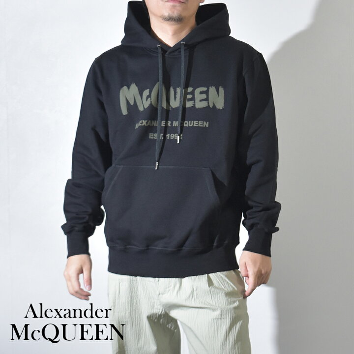 楽天市場】ALEXANDER McQUEEN パーカー プリント ロゴ ブラック 黒  