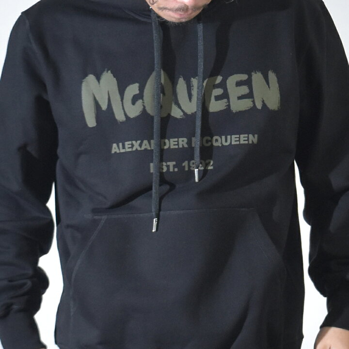 楽天市場】ALEXANDER McQUEEN パーカー プリント ロゴ ブラック 黒 