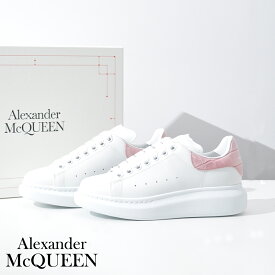 ALEXANDER McQUEEN スニーカー カーフレザー ホワイト 白 ピンク ロゴ レディース ブランド 718233
