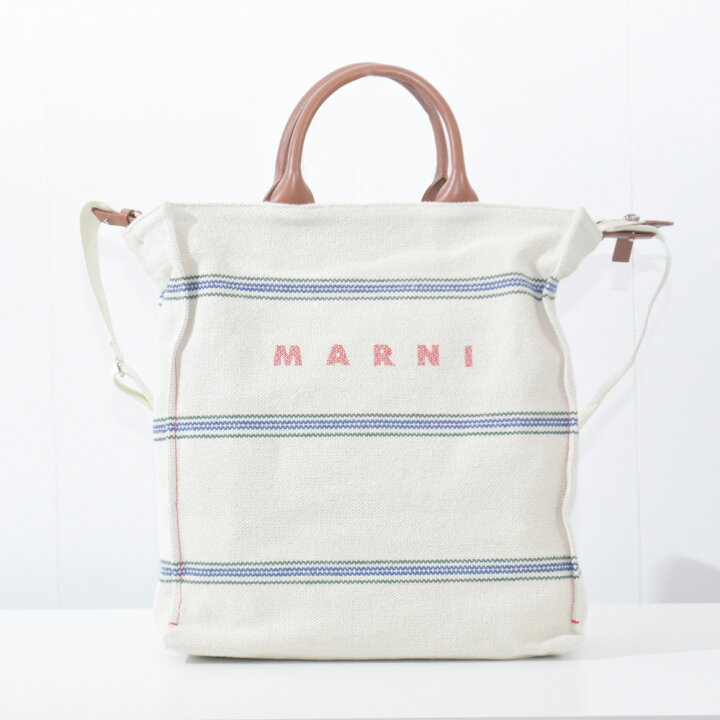 楽天市場】マルニ バッグ トートバッグ クリーム ストライプ 