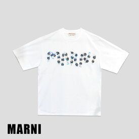 マルニ Tシャツ レディース 花柄 ロゴ フラワー 半袖 ブランド 綿100％ MARNI ホワイト 白 コットン THJET49EPM