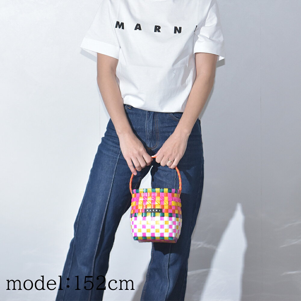 マルニ ミニバスケット ハンドバッグ レディース ピクニック カゴ編み ワンハンドル カラフル ブランド バッグ MARNI M00332 - メイン画像 3