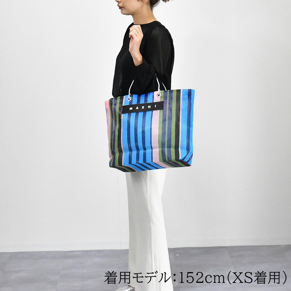 マルニマーケット トートバッグ ショッピングバッグ レディース ナイロン メッシュ MARNI MARKET フラワーカフェ SHMHR08A01 TN296 - メイン画像 3