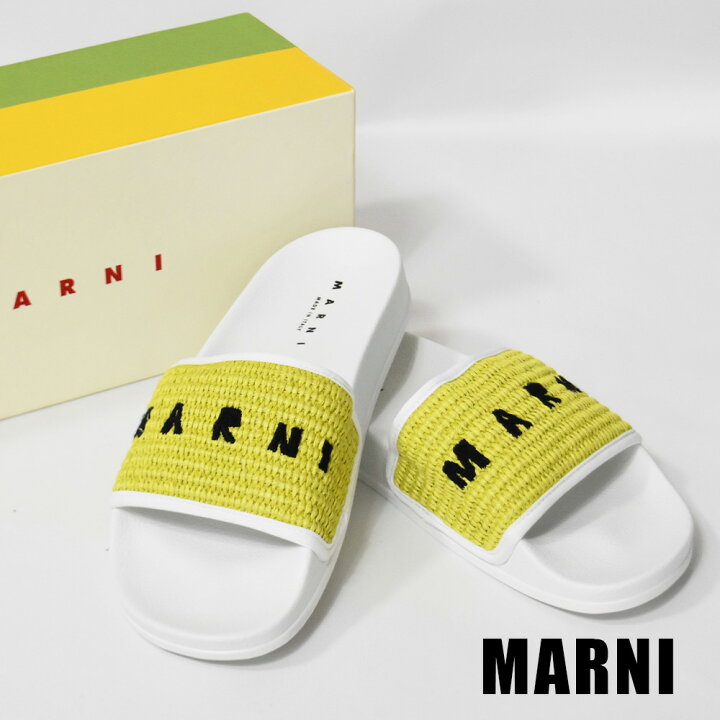 楽天市場】マルニ サンダル レディース ロゴ ラフィア コットン 
