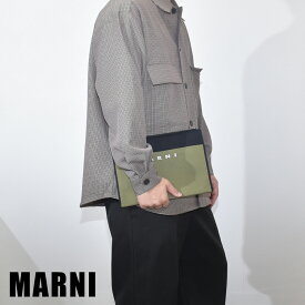 マルニ クラッチバッグ 薄型 カーキ ジャガード ロゴ メンズ レディース ブランド MARNI PHMQ0007