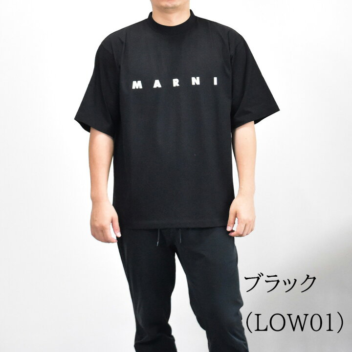 楽天市場】マルニ Tシャツ メンズ モックネック ロゴ 半袖 ブランド 綿 