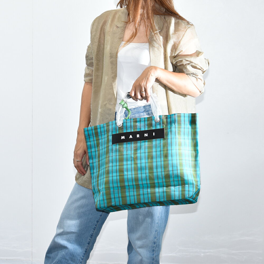 マルニマーケット トートバッグ ショッピングバッグ レディース ナイロン メッシュ MARNI MARKET フラワーカフェ SHMHR08A01 TN296 - メイン画像 10