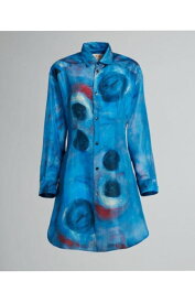 マルニ シャツドレス ワンピース シルク グラフィック ブルー MARNI ABMA0909A1