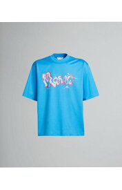 マルニ Tシャツ ロゴ ブルーMARNI HUMU0223PB