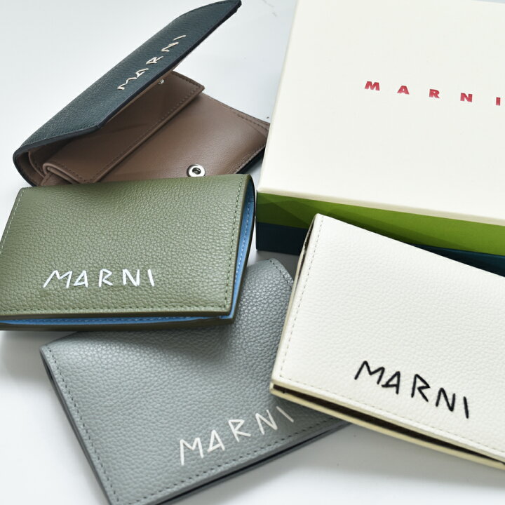 marni ミニ財布 MARNI マルニ バイカラー ロゴ サフィアーノレザー 