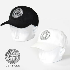 ヴェルサーチ キャップ メデューサ ブラック ホワイト メンズ ブランド 帽子 VERSACE 春 夏 秋冬 アメカジ かっこいい コットンキャップ プリント ICAP004S IF01768