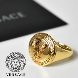 ヴェルサーチ 指輪 リング ゴールド メンズ VIRTUS グレカ サークル ブランド VERSACE かっこいい ハイブランド ベルサーチ アクセサリー 1008778