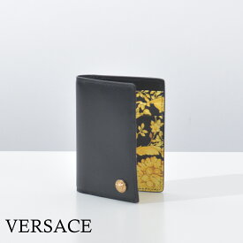 ヴェルサーチ カードケース バロック メデューサ スリム メンズ 薄型 本革 VERSACE パスケース 定期入れ ブランド メデューサ 黒 1006119
