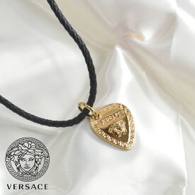 ヴェルサーチ ネックレス ゴールド メデューサ グレカ ピック デザイン レザー ブランド VERSACE 1004114