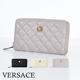 ヴェルサーチ 財布 長財布 メデューサ レザー レディース メンズ 革 ラウンドジップ ラウンドファスナー キルティング ナッパ VERSACE DPDI175S