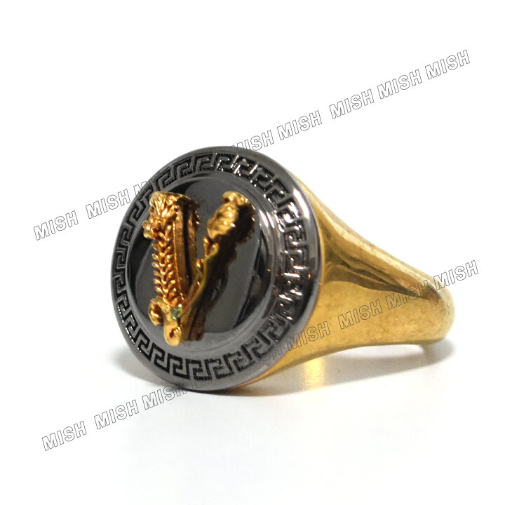 楽天市場】ヴェルサーチ 指輪 リング ゴールド メンズ シルバーヘッド 