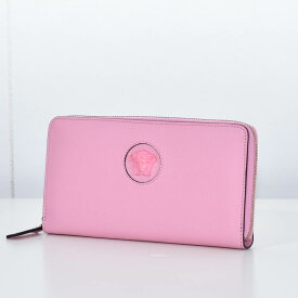 ヴェルサーチ 長財布 財布 ラウンドファスナー メデューサ レザー ピンク 1021609 VERSACE