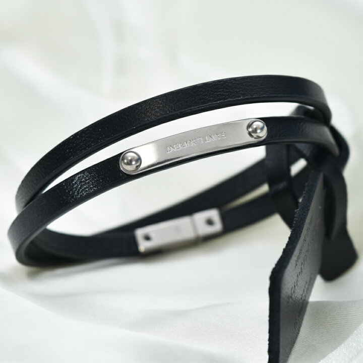 楽天市場】サンローラン レザー ブレスレット SAINT LAURENT 758343 