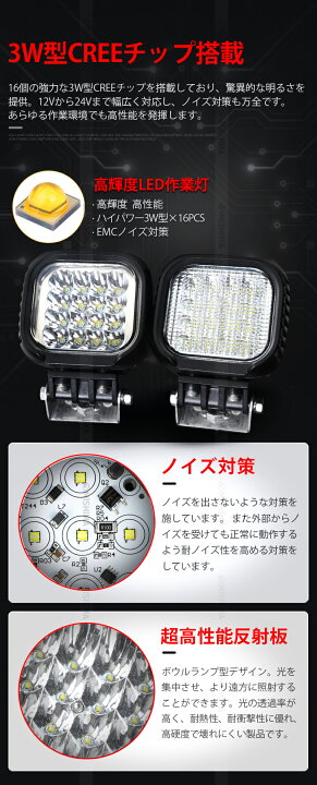 楽天市場】作業灯 LED ワークライト 投光器 【3台/最大14ヵ月保証 
