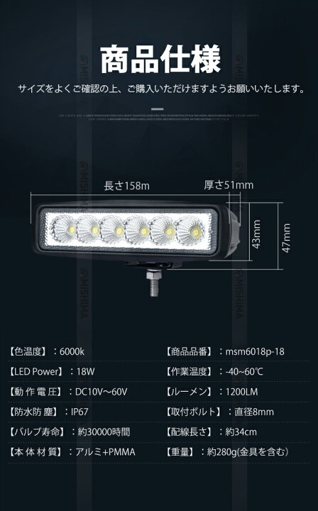 楽天市場】ワークライト led作業灯 LED 作業灯 ワークライト【2台/最大 