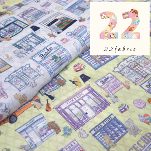 【60ローンデジタルプリント/コットン100%】22fabric collection〜ホリデー〜【生地 薄手 松浦由起江 かわいい ローン生地 動物 ウェアー 女の子 キッズ ベビー 大人 コットン ハンドメイド 手づ