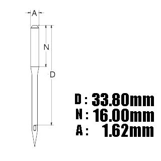 オルガン針 工業用ミシン針#9(9番手 薄物生地用)10本入りDB×１db*1