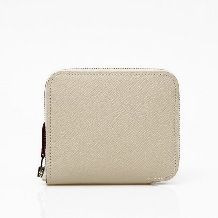 HERMES アイボリー レザー 財布シルクイン