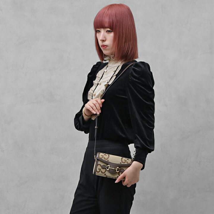 楽天市場】グッチ GUCCI ホースビット 1955 GGキャンバス×レザー ミニ  