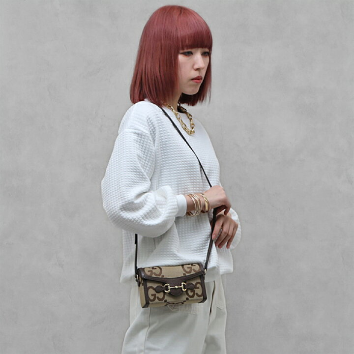 楽天市場】グッチ GUCCI ホースビット 1955 GGキャンバス×レザー ミニ 