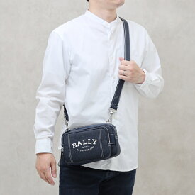 バリー BALLY ナイロン×レザー デニム風 3WAY ショルダーバッグ クロスボディ ボディバッグ クラッチバッグ ミッドナイトブルー [メンズ] CHADD.NA U507P MIDNIGHT21+PALLADIO 6300175 ギフト【C5】 【NS10】