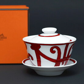 【再入荷！】エルメス HERMES ガダルキヴィール 湯呑み茶碗 カップ ソーサー フタ 陶器 装飾 011082