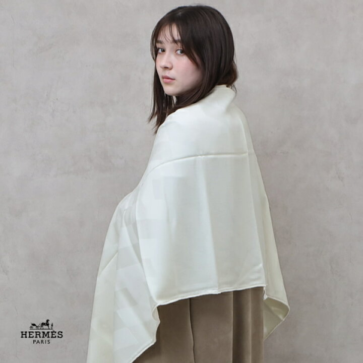 楽天市場】エルメス HERMES バイアスH カシミア カシミヤ シルク 大判 