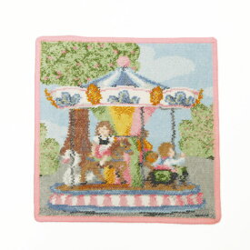 【再入荷！】フェイラー Feiler ハンドタオル 25×25cm 遊園地 メリーゴーランド FUN FAIR CANDY PINK【ゆうパケット送料無料】