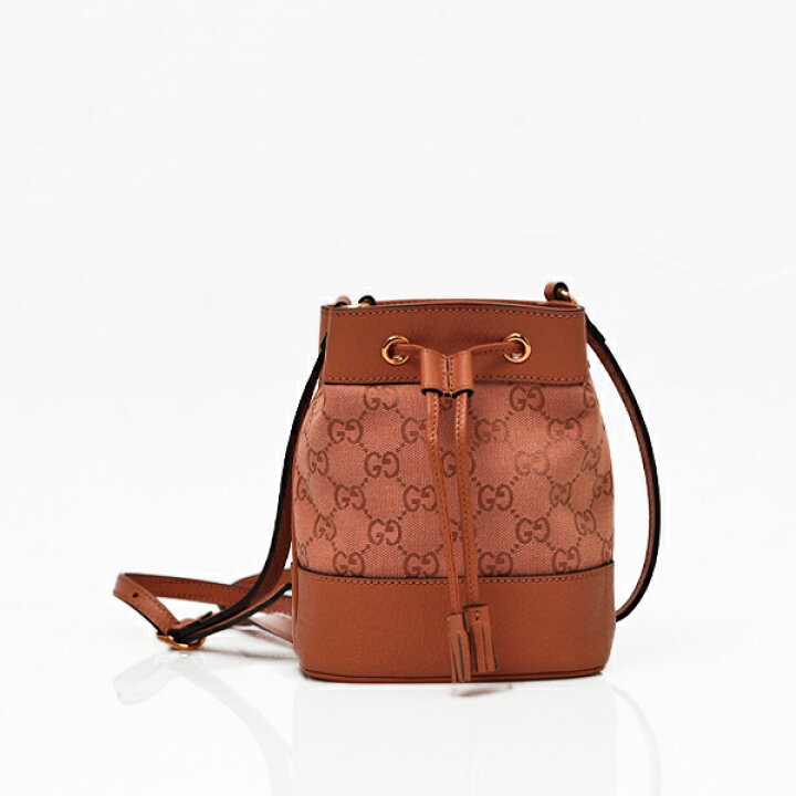楽天市場】グッチ GUCCI GGキャンバス×レザー GG ミニ バケットバッグ