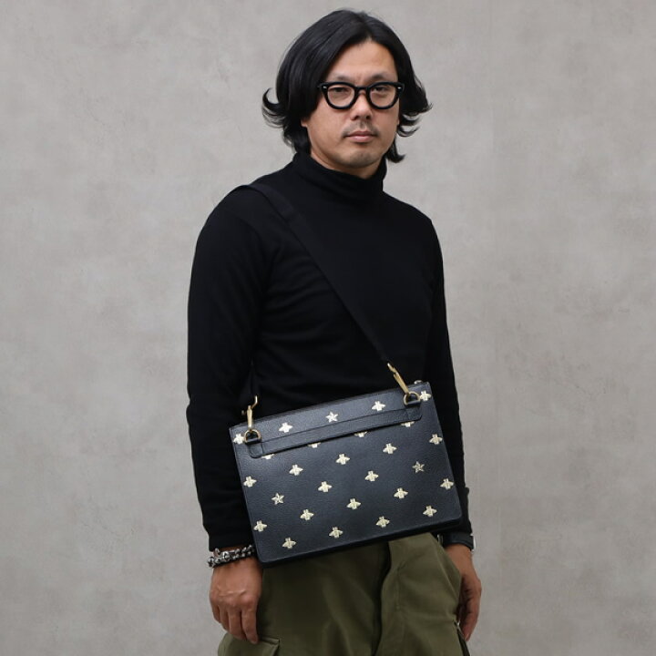 楽天市場】グッチ GUCCI ビー＆スター レザー メッセンジャーバッグ 