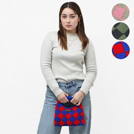 【3カラー】マルニ MARNI アクリル×牛革 ミニ かぎ針 編みバッグ ハンドバッグ [レディース][キッズ] M00995 M00RP MW84F DIAMOND CROCHET