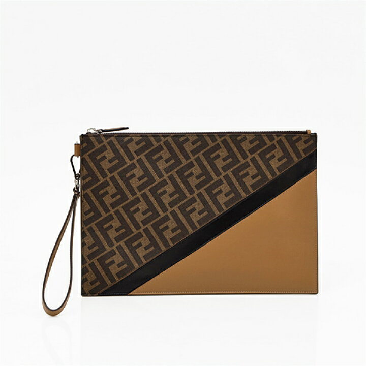 楽天市場】フェンディ FENDI モノグラムファブリック×レザー フラット 