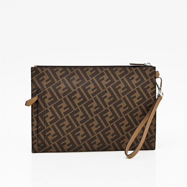 楽天市場】フェンディ FENDI モノグラムファブリック×レザー フラット  