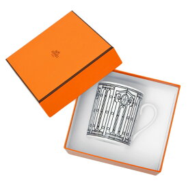 【再入荷！】エルメス HERMES アッシュデコ H DECO マグカップ シングル 300ml 装飾 陶器 ホワイト×ブラック 037031