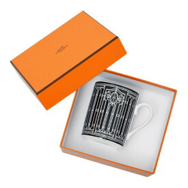 【再入荷！】エルメス HERMES アッシュデコ H DECO マグカップ シングル 300ml 陶器 装飾 ブラック×ホワイト 037131