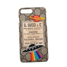 グッチ GUCCI クーリエ Courrier GGスプリームキャンバス iPhone7 plus用 スマホ ケース カバー ベージュ×エボニー 473914 K9GRT 8919【K8】